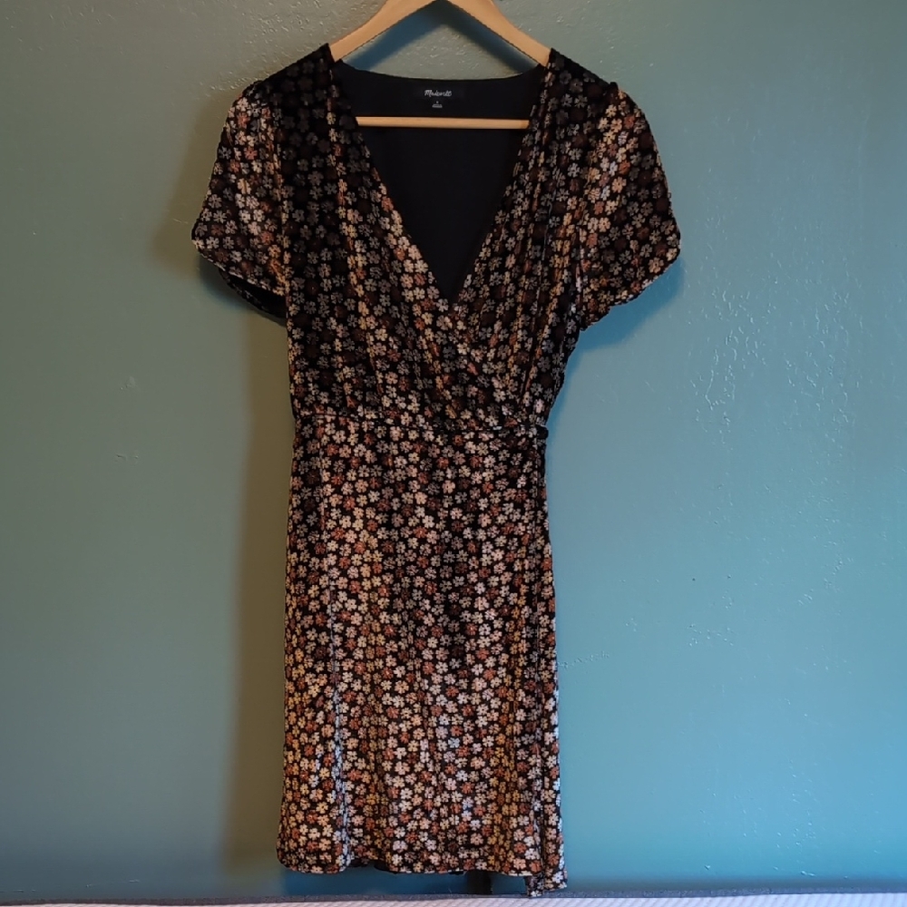 Mossimo Supply Co. Black and Pink Floral Midi Dress